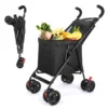 Shopping Cart Folding Portable Durable Lightweight Market Purchase Bag Trolley with 4 Wheels,Pet Stroller,For Picnic