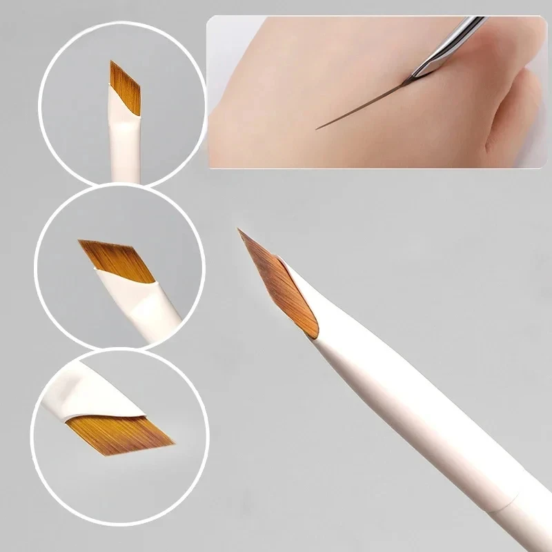 Upgrade Blade Eyeliner Brush Ultra Thin Fine Angle Flat Eyebrow Brush Under The Eye Makeup Brushes Precise Detail Brush white