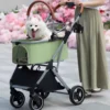 360? High Wheels Transport Foldable Cat Pet Stroller Foldable Cat Stroller Detachble Pet Stroller Portable Pet Storage Bag