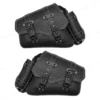 Universal Motorcycle Luxury Black Crocodile Pattern Plastic Buckle Storage Tool Pouch Saddle Bag Luggage Bags Left/Right Side