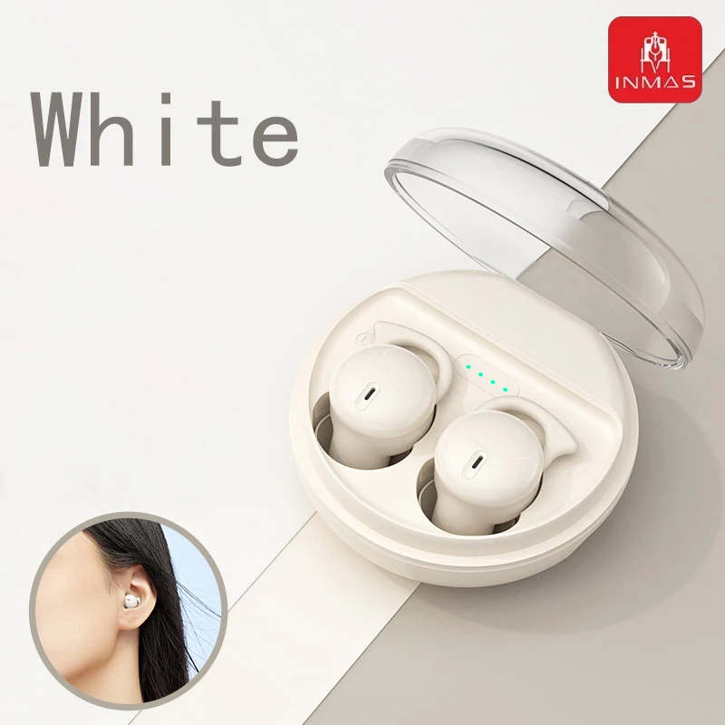 INMAS Q26 ENC Mini Portable Wireless Headsets Bluetooth In-Ear Earphone Noise Reduction Earbud Invisible Sleep Headphones HD Mic
