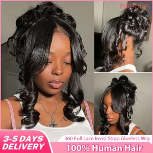 Body Wave Invisi Strap Snug Fit 360 Full Lace Wig HD Transparent Lace Frontal Glueless Human Hair Ready To Wear Wig For Women