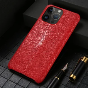 Genuine Leather case For Iphone 17 Air 16 15 14 13 12 11 pro max Original Stingray leather back cover carcasa for iphone 16 pro