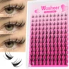 WOSHEER Lash Clusters Manga Lash Clusters Kit Clear Fairy Eyelash Clusters Wet-Look Spiky Anime Lashes Individual Lashes