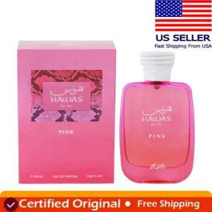 RASASI Hawas Pink for Her Eau De Parfum Spray 100ml Floral Fruity Perfume for Women with Neroli Vanilla Cotton Candy Marshmallow