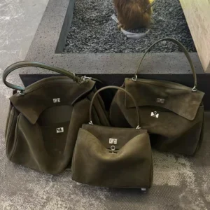 2025 Winter New Rodeo Women Handbags Cowhide Suede Women Totes Luxury Brand Fashion Gold Buckle Shoulder Bags Lady Trend Satchel