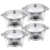 1/2/4 Pack Stainless Steel Chafing Dish Buffet Set 5L Round Chafers Buffet Food Warmers BBQ Party 316 For Parties Events Wedding