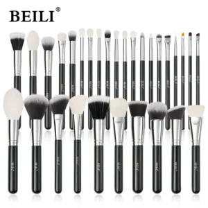 BEILI Black Makeup Brush Sets Professional Natural Goat Fiber Hair Brush Foundation Kakubi Contour Eyeshadow Beauty Tool brochas