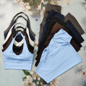 Scrunch Sports Suit Women's Yoga Set Gym Wear Sexy Sports Bras and Flared Leggings Sets Fitness Outfits Female Workout Clothes