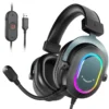 Fifine Dynamic RGB Gaming Headset with Mic Over-Ear Headphones 7.1 Surround Sound PC PS4 PS5 3 EQ Options Game Movie Music