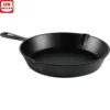 Pre-Seasoned Cast Iron Skillet 10.5 Inch Heat Distribution Versatile Cooking Nonstick Surface Campfire Safe Easy Drain Pour