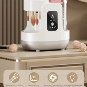 USB Electric Makeup Brush Cleaner 3-in-1 with Automatic Quick-Drying Support Device - Makeup Brush Cleaning And Drying Book Tool