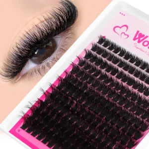 WOSHEER Lashes Clusters Cat Eyelashes Wispy Individual Lashes Extensions Volume Thick Clusters Lashes DIY At Home