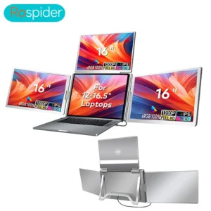 Triple Screen Portable LCD Backlit Monitor FHD Display Secondary Screen Connected to Notebook with 1 Cable sub screen Extender