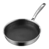 LFGB Certification 99.9% Anti-bacterial 316L Stainless Steel Non-Stick Cooking Pot Never Blackened Bottom Pan with Glass Cover