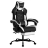 WOTSTA Gaming Chair with Footrest, Lumbar Support, Adjustable Height, Swivel Seat, Headrest ,For Office or Gaming
