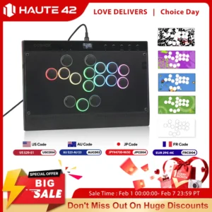 Haute42 C16 Magnetic Leverless Hitbox Controller Stickless Arcade Controller Keyboard For PC/ PS5/PS4 Hitbox Fighting Stick