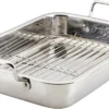 Stainless Steel Roasting Pan with Rack, 17x12.25 Inch, Oven Safe to 500?F, Dishwasher Safe