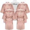 Wedding Bride Bridesmaid Robes for Women Bridal Party Gifts Team Dress Gown Silk Satin Sleepwear Kimono Sexy Summer Bathrobe