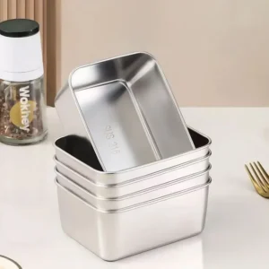 6pcs Stainless Steel Food Containers with Airtight Flip-Top Lids Microwave-Safe, Leak-Proof, Ideal for Salads, Fruits Meal Prep