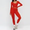 Yoga Set 2PCS Gym Outfits Women Tracksuit Sportswear Workout Clothes Athletic Wear Legging Fitness Bra Long Sleeve Sports Suits