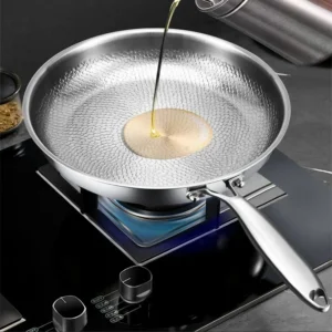 26/28/30cm German Pure Titanium Frying Pan Non-stick Frying Pan Uncoated Fish Scale Hammer Pattern Titanium Alloy Cookware