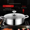 Universal Honeycomb Design Stainless Steel Non-Stick Soup Pot for Household Hotpot Compatible with Induction Cooker And Gas Stov