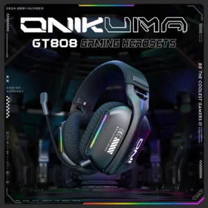 ONIKUMA Wireless Gaming Headset 2.4G/Wired/Bluetooth 3 Modes Bendable HD Mic Soft Ear Pads Immersive Sound for PC/PS4/5 GT808