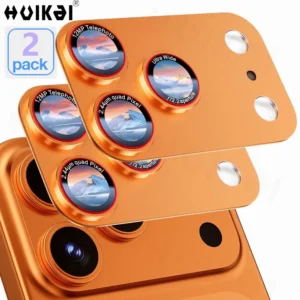 2 Pack For iPhone 17 Pro Max 17 Pro 17 Air Camera Lens Protector Military Grade Shatterproof Alloy Tempered Lens Ring Cap Cases