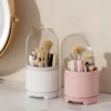 1pc Rotating Makeup Box, Detachable Box, Transparent Dust-proof Pen Holder, Eyeshadow Brush Holder, Lipstick Box, Desktop