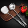 LFGB Certificated 304 Stainless Steel Spatula and Spoon Heat Insulation Hollow Handle Cookware Kitchen Utensil for Family