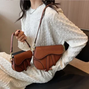 JIAERDI Retro Patchwork Saddle Bag Women Solid Color Leather Delicate Shoulder Bag Ladies Fashion Luxury Design Crossbody Bags