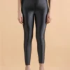 Glossy High Waist Legging High-Rise Ankle Length Shimmer Leggings Shiny Jogger Stretchy Tight Shinning Club