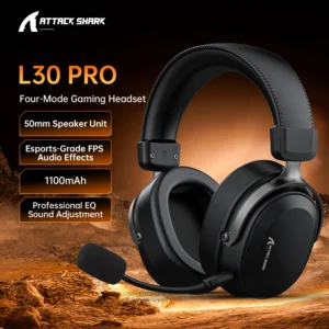 Attack Shark L30PRO 4 Mode Game Headset 2.4G Wireless BT USB 3.5mm Virtual 7.1 Surround 50mm Driver 10ms Low Latency for PC PS5