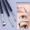 3pcs Ultra Fine Bent Eyeliner Brush Set Detail Makeup Eyes Tear Trough Fine Liner Concealer Brush Blade Angle Eyebrow Brush
