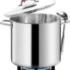 LARGE STOCK POT 24 Quart With Lid - Nickel Free Stainless Steel Cookware Stockpot 24 Quart for Healthy Cooking Polished Heavy D