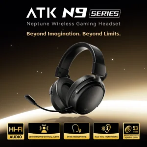 ATK Neptune N9 eSports Gaming Wireless Headset Four Modes Head Mounted Noise Cancelling Microphone Low Latency Gaming Headphones