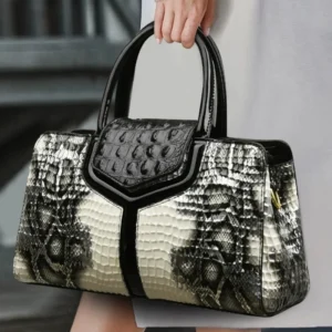 Luxury 2026 Crocodile Leather Tote, Women's High-Quality Pillow Bag, Large Capacity One Shoulder Handbag