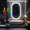 LUVODI 20x32? Led Lighted Bluetooth Bathroom Mirror Backlit Illuminate Dimming Vanity Mirror with Time Date Display Anti-fog