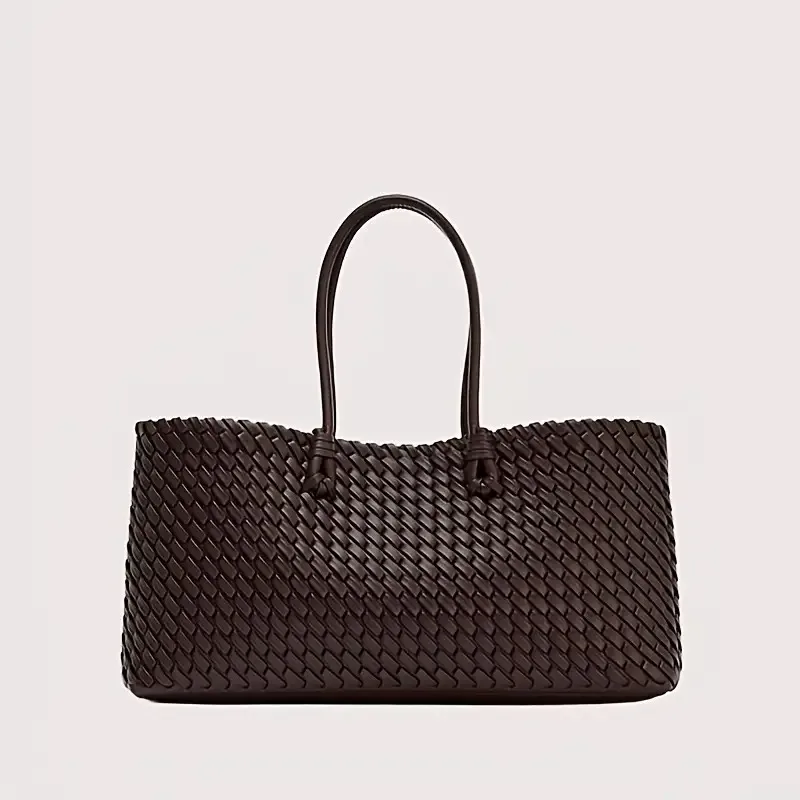 Light Luxury Woven Tote Shopping Bag | Women's Large-Capacity Commuter Underarm Bag | Extended Version of the Portable Work Bag