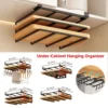 Kitchen Hanging Organizer Rack with Hooks Under Cupboard Paper Towel Rags Hanger Cutting Board Pot Cover Holder Storage Shelf