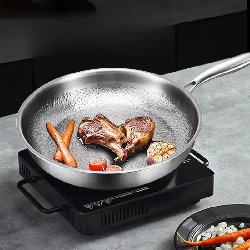 German Frying Pan Titanium Pan Fish Scale Hammer Pattern Uncoated Non-stick Pan Induction Cooker Universal Steak Frying Pan
