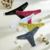 5-Pack Women's Lace Panties, Fashionable, Comfortable, Close-Fitting, Low-Waisted, Sexy, Solid Color Thongs