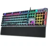 F2088 Mechanical Gaming Keyboard Anti-ghosting 104 Plating Blue Switch Wired Mixed Backlit Keyborad for Game Laptop PC