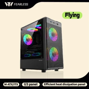 Power Train Flying PC gaming case E-sports case MATX USB3.0 Support SFX/ATX power supply Iron net heat dissipation Computer Case