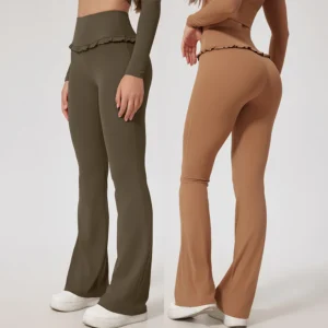 Fitness Flared Leggings High Waist Yoga Pants Gym Workout Sports Bell bottom Trousers Female Latin Dance Fitness Flare Pants