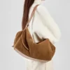 Women's Suede Cow Genuine Leather Shoulder Bags Ladies Soft Cowhide Crossbody Bag Female Design Luxury Lazy Commuting Handbag