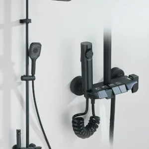 4-way Piano Shower System With Rain Shower Bidet Faucet Hot Cold Water Mixer For Bathroom Shower Kit