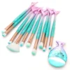 10/11-Piece Mermaid Makeup Brush Set ? Creative & Cute Cosmetic Kit for Girls, Perfect Birthday Gift