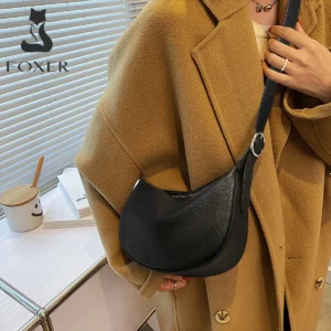 FOXER 2026 New Women's Shoulder Bag Genuine Leather Large Capacity Crossbody Bag Ladies Daily Hobo Bag Simple Underarm Purse